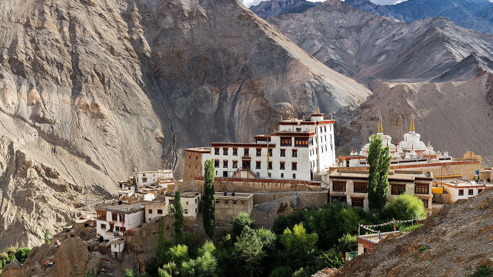 Lamayuru Monastery nestled on a rugged mountainside in Ladakh