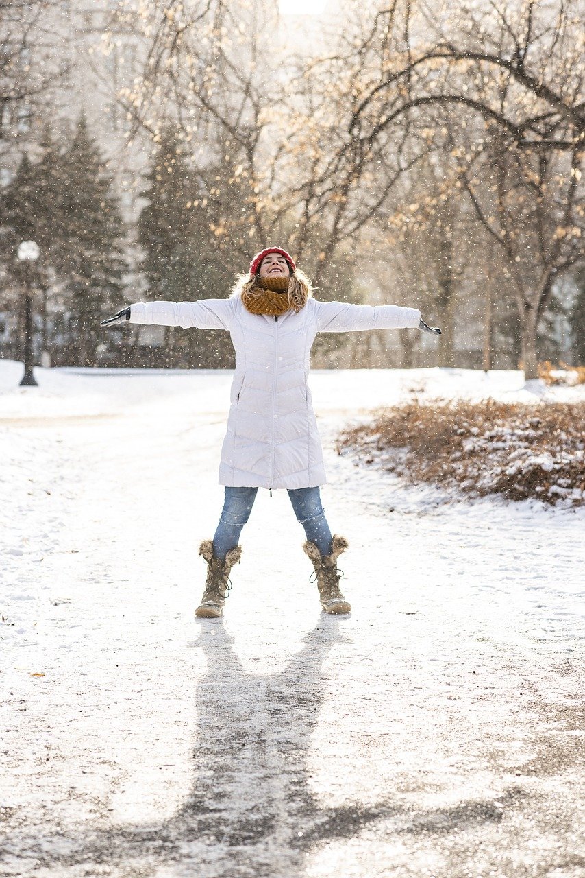 Dressed in typical Kashmir winter wear and enjoying the snowfall