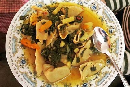 Chhutagi Traditional Ladakhi pasta dish with vegetables